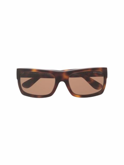 tortoiseshell square-frame sunglasses