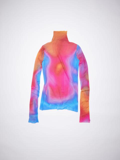 Acne Studios Heat print roll-up neck knit - Fuchsia pink/blue