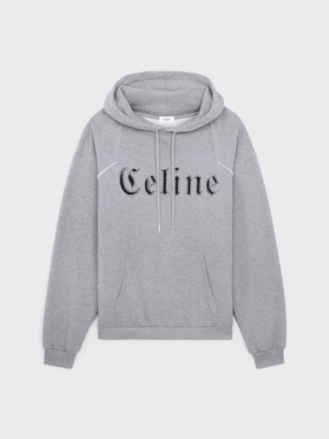 CELINE CELINE HOODIE IN COTTON FLEECE WITH STUDS