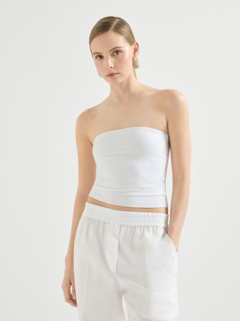 Brunello Cucinelli Stretch cotton jersey bandeau top