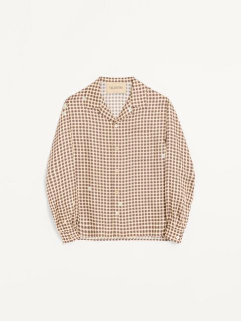 Valentino VALENTINO LONG-SLEEVED SILK SHIRT WITH ALL-OVER CHAMBER PRINT
