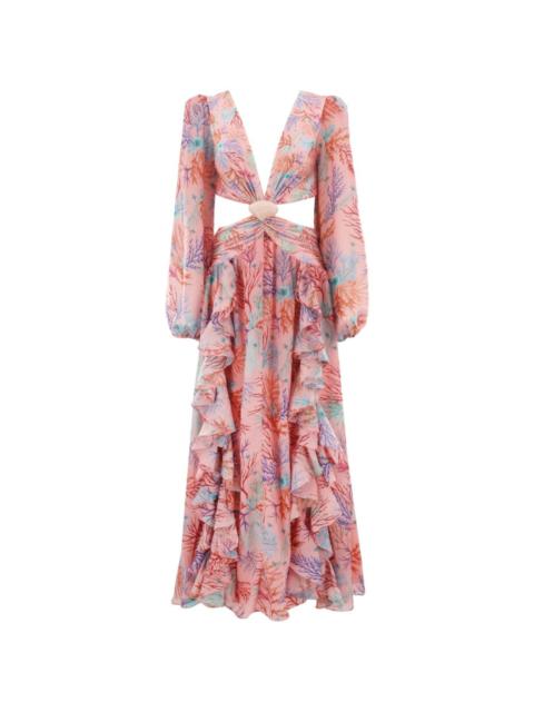 PatBO cut-out ruffled beach dress