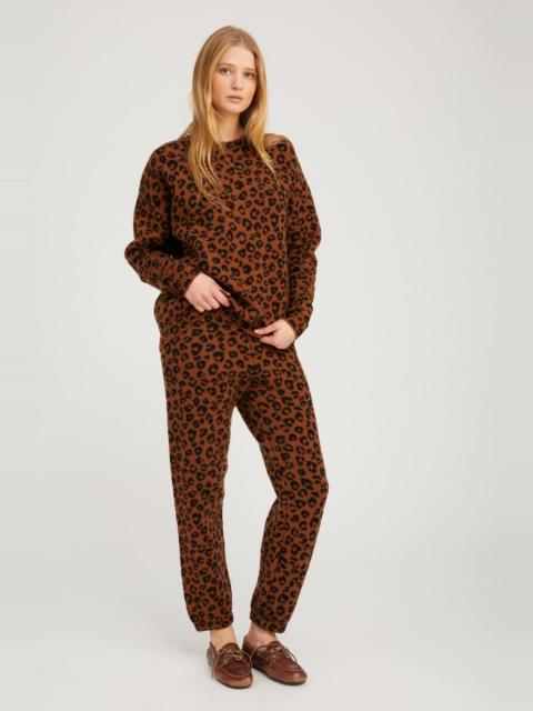 SPRWMN LEOPARD CASHMERE SWEATPANTS