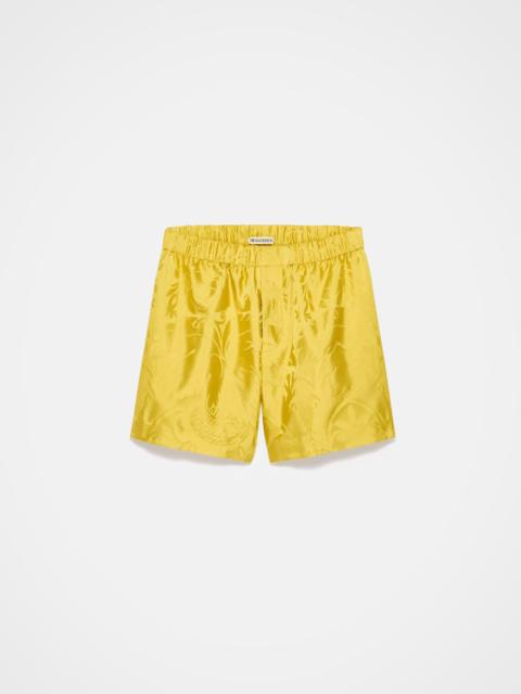 JW Anderson MENS DAMASK WOVEN SHORTS IN CITRINE
