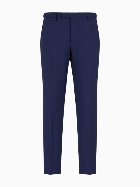 EMPORIO ARMANI Trousers in natural stretch tropical light wool