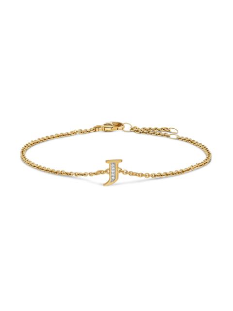 DAVID YURMAN Women's Petite Pavé Initial Chain Bracelet in 18K Yellow Gold - Initial J