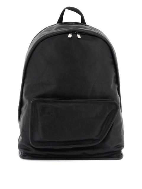 'CRINKLED LEATHER SHIELD BACKPACK