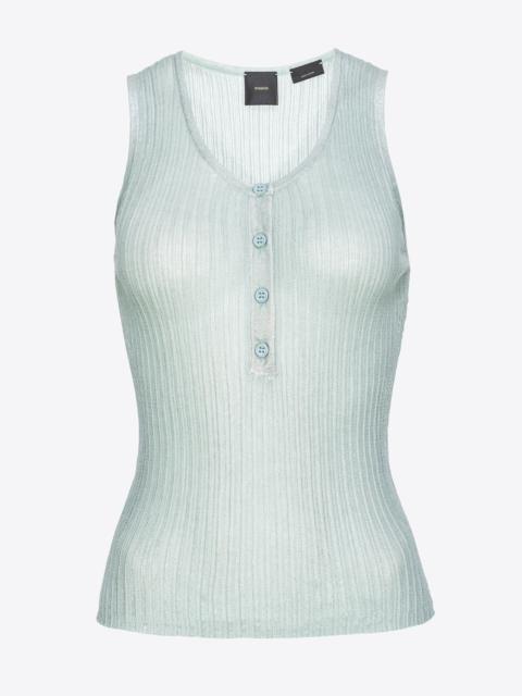 RIBBED LUREX TOP WITH BUTTONS