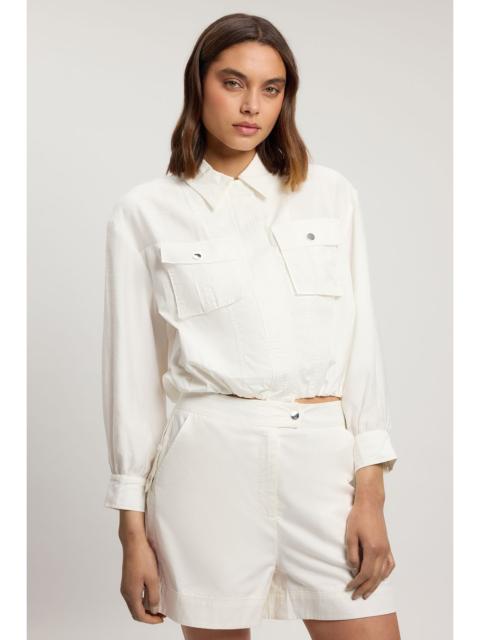 KAREN MILLEN Utility Organdie Cropped Pocket Detail Bomber Jacket