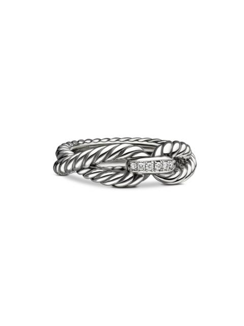 DAVID YURMAN Women's Cable Loop Band Ring in Sterling Silver - Diamond