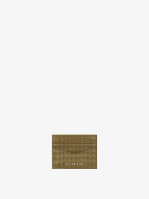 CARD HOLDER IN BRAIDED-EFFECT LEATHER