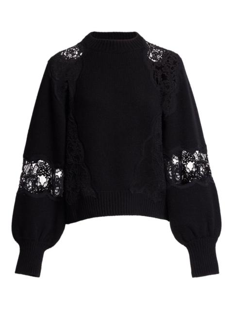 ELIE SAAB lace-panel sweater