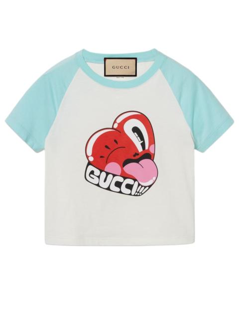 GUCCI (WMNS) Gucci Cotton Jersey Short Sleeved T-Shirt 'Off White' 768183-XJGHN-9095