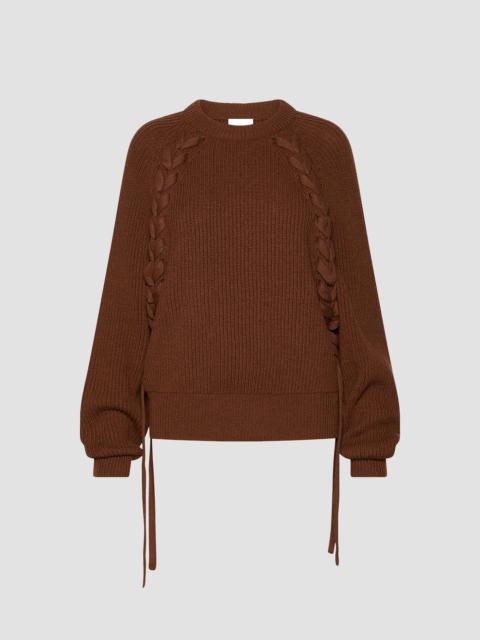 MARELLA Women's Pure Wool Fisherman's Rib Jumper - Caramel