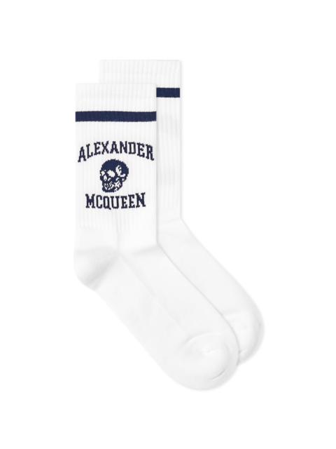 Alexander McQueen Alexander McQueen Varsity Skull Logo Socks