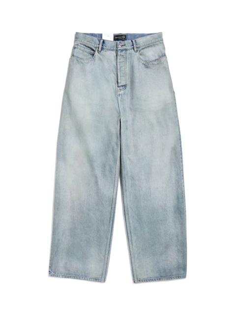 デニム・ジーパン [Balenciaga] Logo embroidered wide-leg jeans Balenciaga logo-embroidered Jeans | Blue | FARFETCH