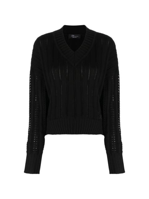 v-neck ribbed knit jumper