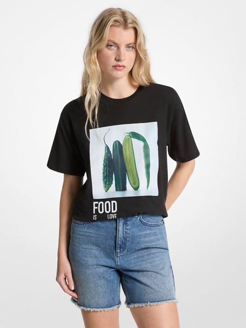 MICHAEL KORS Watch Hunger Stop Cotton and Linen Blend T-Shirt