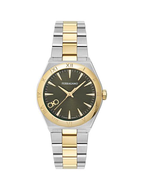 FERRAGAMO Women's Vega Upper East Stainless Steel Goldtone Bracelet Watch/28MM - Yellow Gold Two Tone