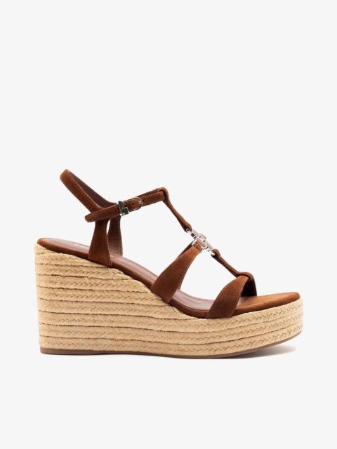 Larroudé Hana Espadrille Sandal Burnt Umber Suede