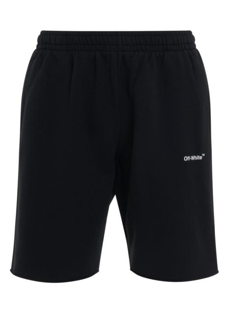 Off-White Caravaggio Diagonal Sweatshorts in Black/White
