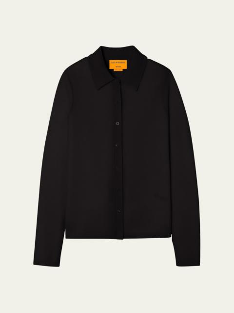 Elle Cashmere Button-Front Shirt