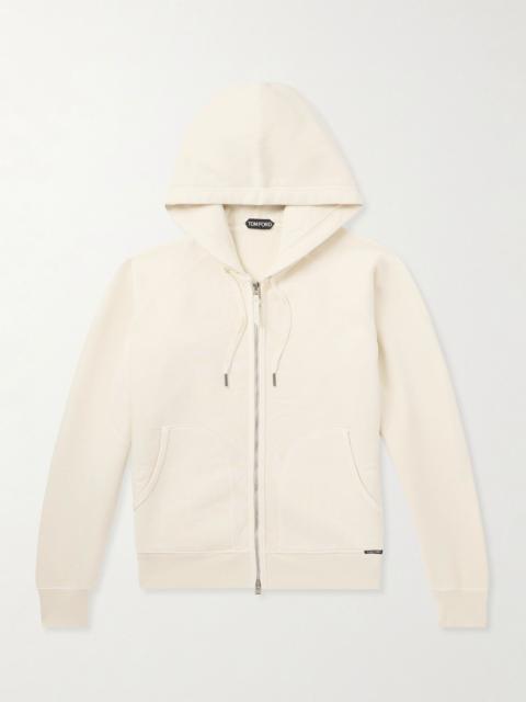 TOM FORD Slim-Fit Cotton-Jersey Zip-Up Hoodie Cream