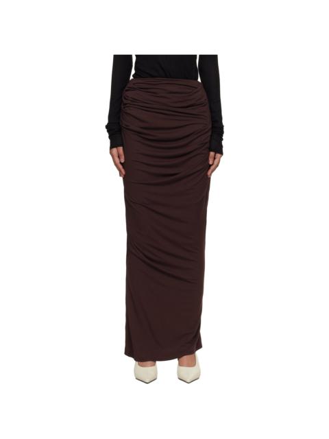 entire studios Brown Drape Maxi Skirt