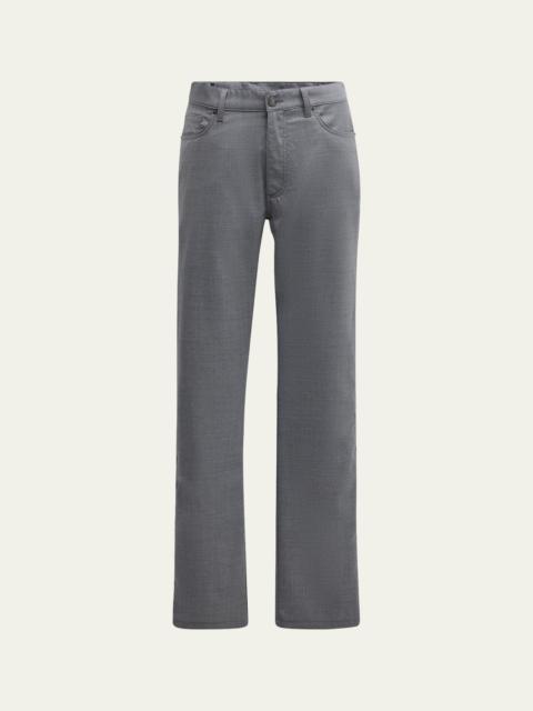 ZEGNA Men's Natural Comfort Wool 5-Pocket Pants