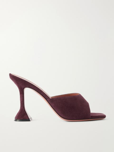 Amina Muaddi Lupita 95 suede sandals Burgundy