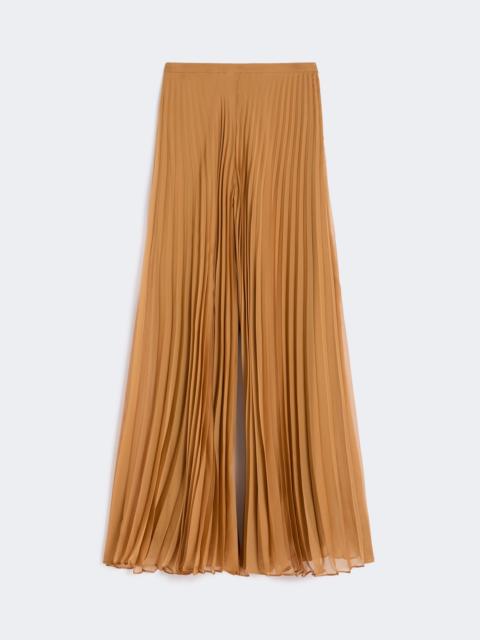 Max Mara GREMBO Plissé-pleated chiffon trousers - CARAMEL