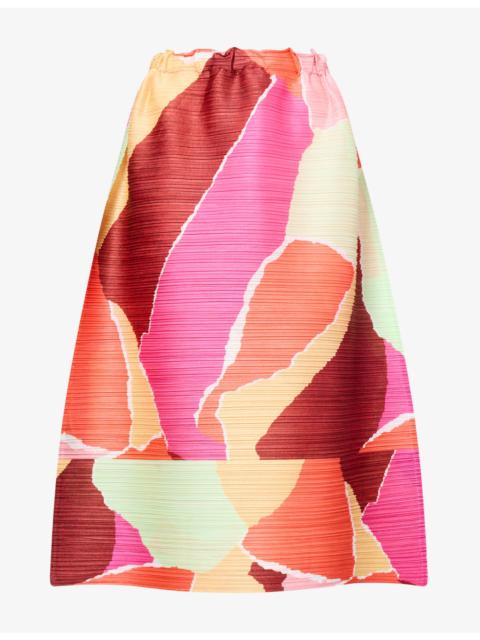 Pleats Please Issey Miyake Surprise Pleated Woven Midi Skirt