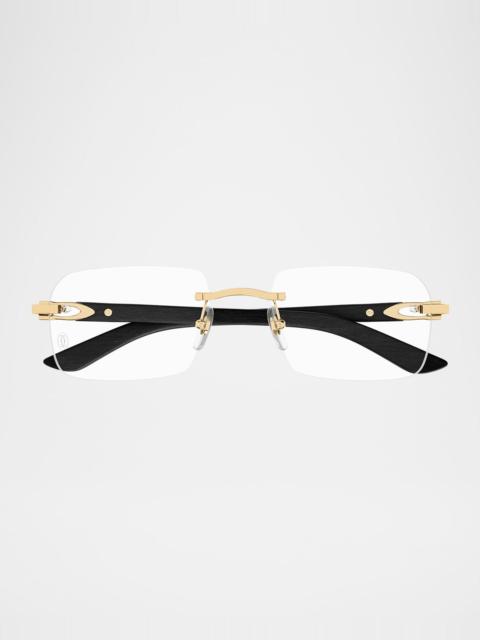 Cartier Men's CT0453OM Metal Rectangle Optical Frames