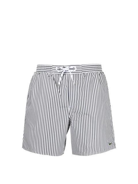 LACOSTE stripe-print swim shorts