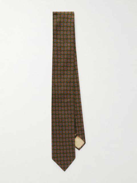 RUBINACCI 9cm Printed Silk-Twill Tie Green