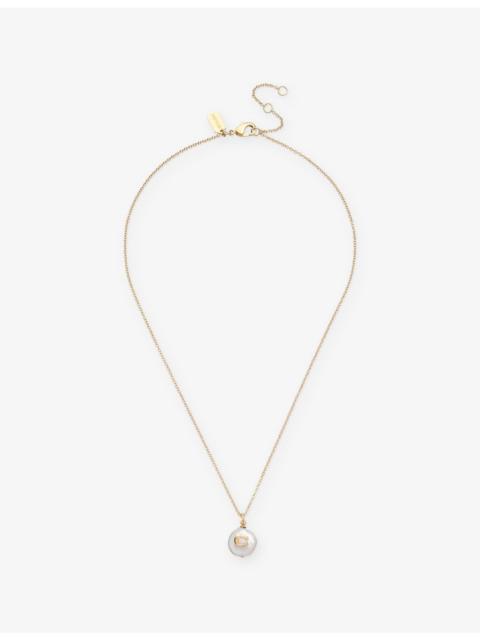 COACH Signature Coin C Pearl and Gold-Plated Brass Pendant Necklace