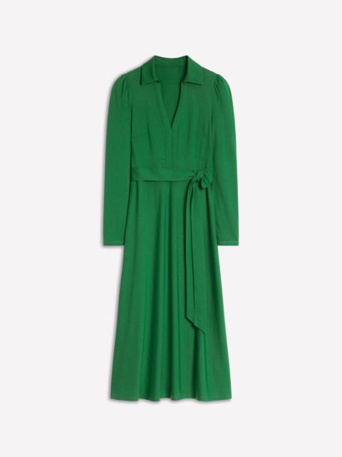BODEN Imogen Collared Jersey Dress-Pine Green
