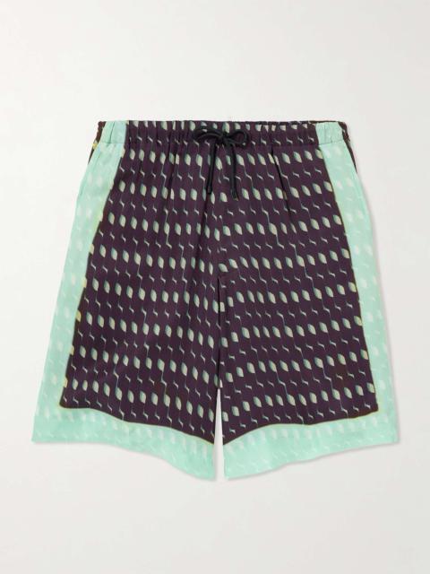 Dries Van Noten Straight-Leg Printed Satin Shorts