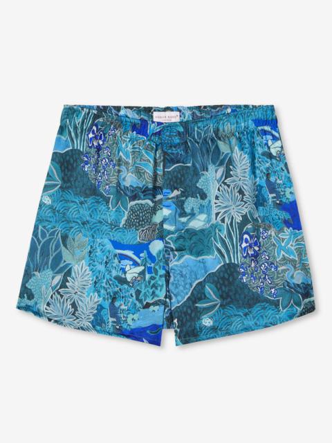 Derek Rose Men's Modern Fit Boxers Brindisi 86 Silk Satin Multi