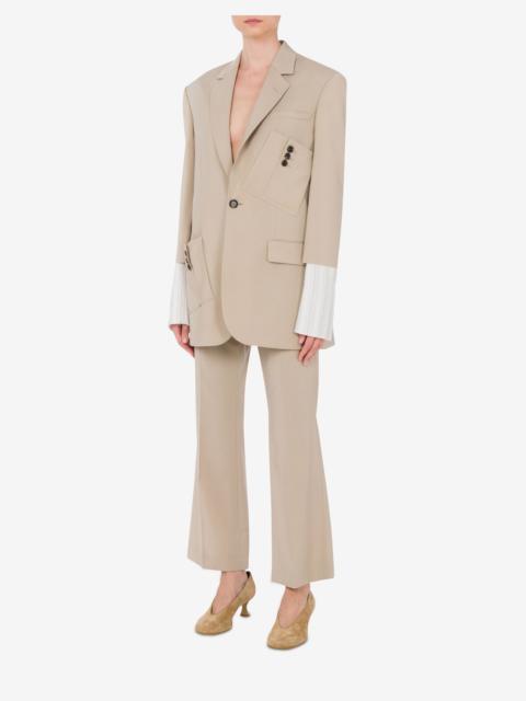 Moschino WOOL CANVAS JACKET WITH CUFF DETAILS
