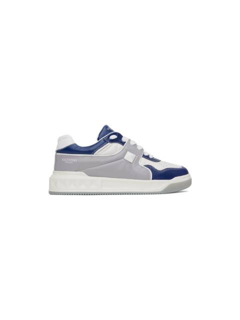 Valentino White & Blue One Stud Sneakers