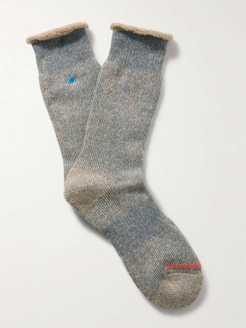 ANONYMOUSISM GOHEMP Embroidered Ribbed Hemp-Blend Socks