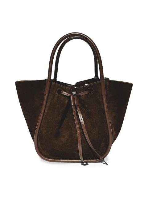Proenza Schouler Women's Small Ruched Suede Tote Bag - Chocolate