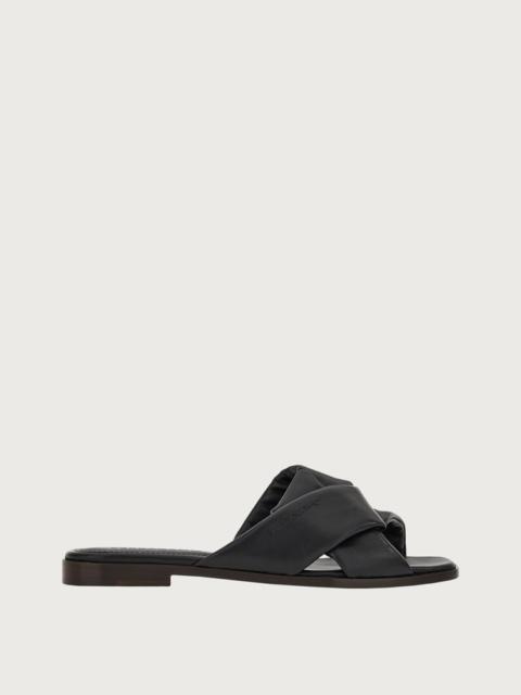 Salvatore Ferragamo SLIDERS WITH ORIGAMI KNOT | REVERSIBLE