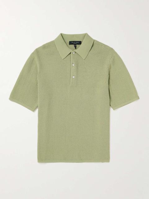 Nolan Crochet-Knit Polo Shirt