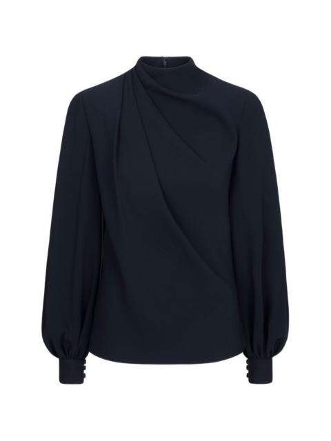 Oscar de la Renta draped georgette blouse