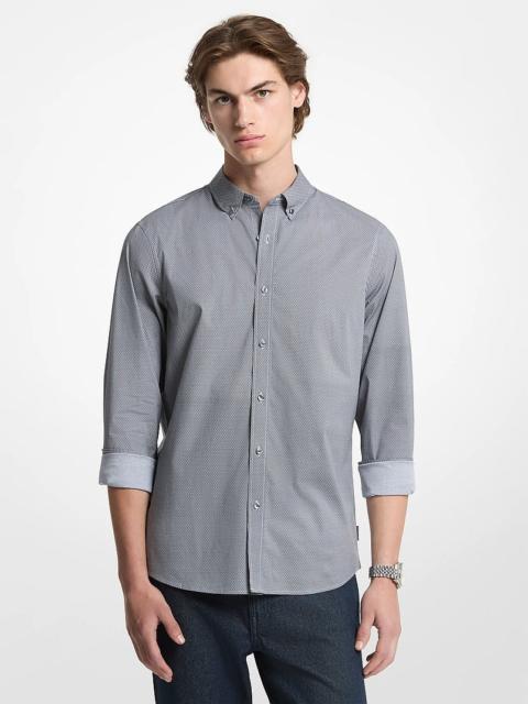 MICHAEL KORS Diamond Print Stretch Cotton Shirt