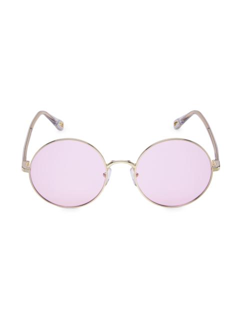 Chloé Women's 56MM Round Sunglasses With Clip-On Aviator Lenses - Gold