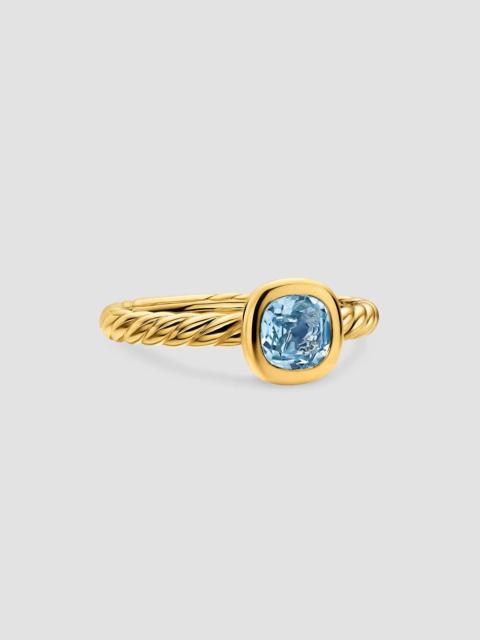 DAVID YURMAN Women's DY Mercer Color Cable Ring in 18K Yellow Gold - Sky Blue Topaz