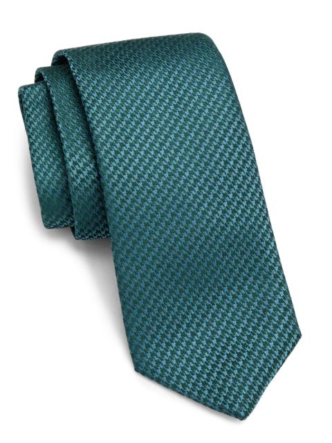 Canali Men's Houndstooth Silk Tie - Teal